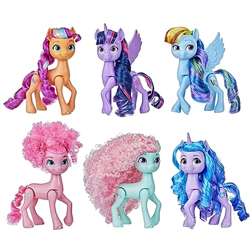 My Little Pony Dolls Rainbow Celebration, 6 Pony Figure Set, 5.5-Inch Dolls, Toys for 3 Year Old Girls and Boys, Unicorn Toys (Amazon Exclusive)
