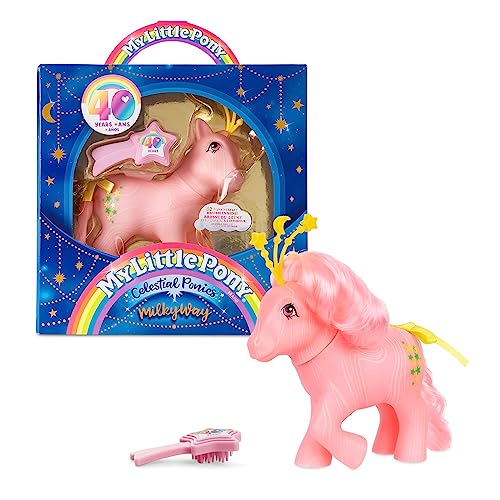 My Little Pony Classics - Celestial Ponies - Milky Way - Retro 4″ Collectible Play Figure, Great For Kids, Toddlers, Adults, Girls and Boys Ages 3+