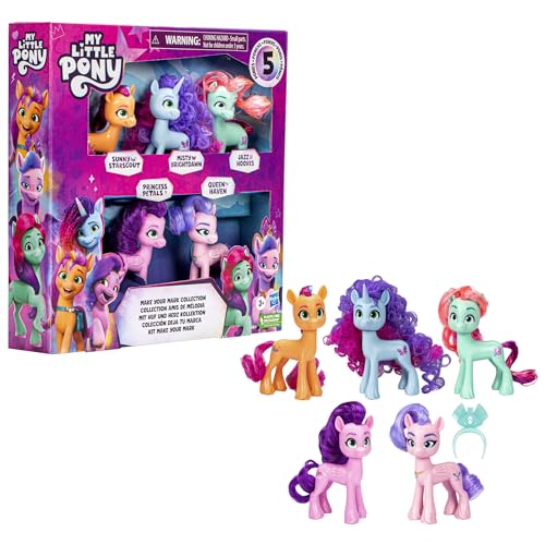 My Little Pony Toys, Make Your Mark Collection Set, 5 Pony Figures, 3-Inch Dolls, Toys for 3 Year Old Girls and Boys